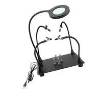 Accesorios flexibles que ayudan a las manos de la estación de soldadura 6 aumentos de vidrio para trabajos de reparación en artesanía electrónica