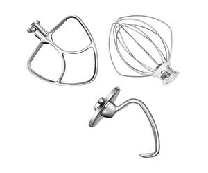 Accesorios for accesorios de ayuda for batidora, compatibles con Kitchenaid, soporte de 5 cuartos, látigo de alambre K5WW y gancho y paleta for masa 5K7SDH, práctico