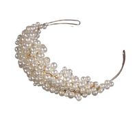Accesorios for el cabello de boda con perlas, corona novia, diadema for mujer, tocado dama honor, tiara for niña, fiesta Para Uso Diario, Bodas, Diadema Elegante Y Con Est(Gold)