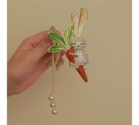 Accesorios for el cabello de las mujeres, pinzas for el cabello de plátano, retro lindo conejo zanahoria borla clip de agarre cola de caballo trenza clip de pelo accesorios for el cabello femenino (C