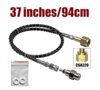 Accesorios for máquina de agua de Soda, adaptador de cilindro de tanque de CO2, cubierta de resorte, manguera W21.8-14 G3/4 CGA320 con conector de desconexión rápida(CGA320 x 37Inch)