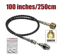 Accesorios for máquina de agua de Soda, adaptador de cilindro de tanque de CO2, cubierta de resorte, manguera W21.8-14 G3/4 CGA320 con conector de desconexión rápida(CGA320x100Inch)