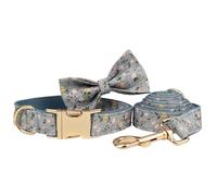 Accesorios for mascotas, conjunto de correa y arnés, collar de perro con pajarita impresa, productos for mascotas, collares tácticos personalizados for perros collar de perro grande(Bow Collar Leash05