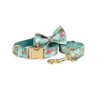 Accesorios for mascotas, conjunto de correa y arnés, collar de perro con pajarita impresa, productos for mascotas, collares tácticos personalizados for perros collar de perro grande(Bow Collar Leash06