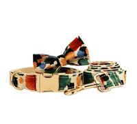 Accesorios for Mascotas, Conjunto de Correa y arnés, Collar de Perro con Pajarita Impresa, Productos for Mascotas, Collares tácticos Personalizados for Perros(Bow Collar Leash16,XS)