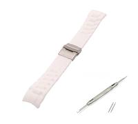 Accesorios for relojes Correa de silicona blanda negra de 20/22 mm Correa deportiva for exteriores for hombres y mujeres(White,22mm)