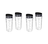 Accesorios For Vasos De Licuadora: Vasos De Repuesto ABJI De 16 Oz, Compatibles Con Ninja, For Licuadora Personal Compacta QB3001SS Fit, Con Tapas (paquete De 4)