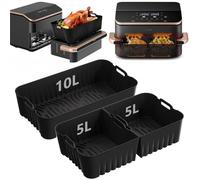 Accesorios Freidora de Aire, 3PCS Molde Silicona Freidora de Aire para COSORI Freidora de Aire Dual Blaze TwinFry 10L, Reutilizable Accesorios Freidora para COSORI 10L
