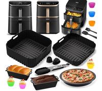 Accesorios Freidora de Aire para COSORI Turbo Tower 10.8L/Pro Smart 10.8L - Molde Silicona Freidora de Aire, Bandeja para pizza freidora de Aire con Otros accesorios para Cosori 10.8L(4.3L+6.5L)