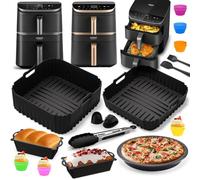 Accesorios Freidora de Aire para COSORI Turbo Tower 10.8L/Pro Smart 10.8L - Molde Silicona Freidora de Aire, Bandeja para pizza freidora de Aire con Otros accesorios para Cosori 10.8L(4.3L+6.5L)