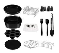 Accesorios Freidora de Aire para Freidora sin Aceite COSORI 5,5L 6L 6,2L 6,4L, Air Fryer Accesorios para Airfryer Cecotec 6L 6,5L, Philips 6,2L, Ninja 6,2L Rejilla airfryer Pinzas