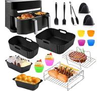Accesorios Freidora de Aire para Moulinex Dual Easy Fry 8,3 L, 23 Piezas Moulinex Freidora de Aire Accesorios, Molde Silicona freidora de Aire, Parrilla