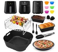 Accesorios Freidora de Aire para Moulinex Easy Fry Max 5L, Philips Airfryer XL 6,2L HD9270/90, XXL 7,2L HD9285/90, Molde Silicona Freidora de Aire, Parrilla etc Accesorios Airfryer