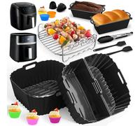 Accesorios Freidora de Aire para Russell Hobbs Air Fryer 8L 8,3L, 3 Piezas Personalizado Molde Silicona Freidora de Aire Reutilizable Accesorios Parrilla Molde & Pan para Russell Hobbs Freidora Aire