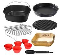 Accesorios freidora sin aceite, 22cm 12 Piezas Accesorios para freidoras de aire XXL for COSORI 5,5L/6,4L, Cecotec 6L, cuadrado air fryer