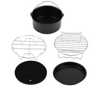 Accesorios Hornos Halógenos 21 × 21 × 20 7 Pulgadas Juego de 5 Piezas Kit de Accesorios para Freidora Pizza Pan Cake Barrel Herramientas de Cocina de Metal