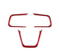 Accesorios Interior Coche Marco De Botones Para Volante De Coche Ford Mustang GT 2024 2025 LHD RHD, Accesorios De Moldura Interior, Pegatina De Fibra De Carbono Suave Real Interior Coche(Red Carbon)
