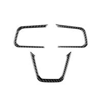 Accesorios Interior Coche Marco De Botones Para Volante De Coche Ford Mustang GT 2024 2025 LHD RHD, Accesorios De Moldura Interior, Pegatina De Fibra De Carbono Suave Real Interior Coche(Black Carbon)