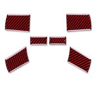 Accesorios interiores Adhesivo Para Cubierta Volante Para Dodge Para Magnum Para Charger 2008-2010, Moldura Interior Fibra Carbono Suave Auténtica Molduras interiores(A Black with Red)