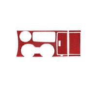 Accesorios Interiores Fibra Carbono Para Ford Para Explorer 2013-2019 Interior Del Coche Taza Agua Engranaje Panel Decoración Cubierta Pegatina Embellecedora(Rojo)