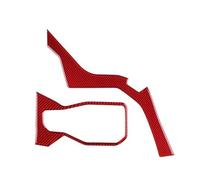 Accesorios Interiores LHD RHD Para Ford Para Mustang GT 2024 2025 Accesorios Ajuste Interior Consola Central Coche Salida CA Pegatina Fibra Carbono Real Suave(Type B For RHD Red)