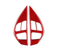 Accesorios interiores Pegatinas Para Volante De Coche, Fibra Carbono, Para Mitsubishi Para Lancer Para EVO X MR 2008-2011 2012 2013 2014 2015 Accesorios de Interior(Red Carbon)