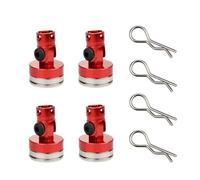 Accesorios Juguetes RC para Axial para SCX10 para Traxxas para TRX4 D90 para HSP para Redcat 1/10 4 Postes Carrocería Magnéticos Invisibles con Montaje Fijo Clip Coche RC Drift(Red)