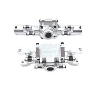 Accesorios Juguetes RC para HuangBo ZP1001 ZP1002 ZP1003 ZP1004 1/10 Proceso CNC Metal Carcasa Eje Delantero Trasero Piezas Coche RC Reemplazo Actualización(Silver)