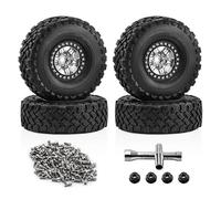 Accesorios Juguetes RC Para SCX10 Gen3 Para TRX4 90046 D90 1/10 Ruedas Aleación Metal Neumáticos 4 Uds 118x38mm Adecuado 1,9 Pulgadas Reemplazo Coche Escalada(Silver)