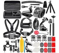 Accesorios Kit de Cámara de Acción 50 en 1, con Carcasa Impermeable, Soporte para el Pecho, Soporte para Casco, Palo Selfie, Soporte para Manillar, para GoPro Hero 12/11/10/9/8/7/Max