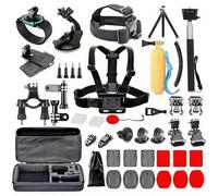 Accesorios Kit de Cámara de Acción 60 en 1, con Carcasa Impermeable, Soporte para el Pecho, Soporte para Casco, Palo Selfie, Soporte para Manillar, para GoPro Hero 12/11/10/9/8/7/Max, dji Osmo