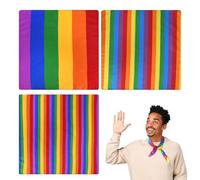 Accesorios LGBTQ+ 3 unidades pañuelos arcoíris para orgullo gay unisex multicolor estilo festival y celebraciones inclusivas para adultos y jóvenes