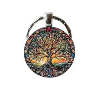 Accesorios Llavero Coche Patrón Árbol Colorido Estético Moderno | Aleación De Zinc Keying Bolso, Mochila, Llaves Coche, Viaje, Mochila Escolar, Espejo Retrovisor, Decoración Hogar,