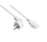 Accesorios Marca Alcasa Modelo Netzkabel Schutzkontakt-Stecker Typ E+F (CEE 7/7, gewinkelt) an C13 (Gerade), weiß, 1,50 mm², 10 m, Good Connections®