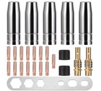 Accesorios MB15AK, 25 Piezas Consumible de Soldador para MIG/MAG Contacto Tip, Equipos de Soldadura, Antorcha de Soldadura, Boquilla, Punta de Contacto 0,8 mm M6, Soporte de Boquilla, Aislador