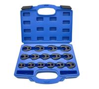 Accesorios mecánicos: herramientas de extremo abierto para espacios reducidos | Artesanía de acero resistente a la corrosión con marcas de tamaño láser y surtido de quince piezas para líneas hidráulic