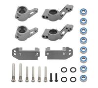 Accesorios Mejoras RC Para Traxxas Para Slash Para Stampede Para Rustler 1/10 Bloque Dirección Ruedas Delanteras Metal Kit Soportes Ejes Traseros Piezas Tracción Dos Ruedas(Gray)