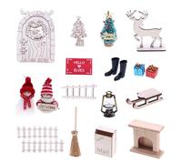 Accesorios Miniaturas Casas Muñecas | Decoración Navideña Miniaturas Casas Muñecas - Juguetes De Simulación Para Fiestas Navideñas Y Decoración De Estanterías | Para Estanterías Escritorios y Proyecto