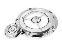 Accesorios Motocicletas Cubierta Protectora del Embrague Alternador Motor De Motocicleta, Accesorios para Harley para Softail para Fat Boy Lo FLSFB 2010 2011 2012 2013(Chrome)
