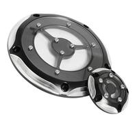 Accesorios Motocicletas Protección para La Cubierta del Embrague Motor Motocicleta para Harley para Electra Glide para Tri para Ultra Classic FLHTCUTG 2009-2013(Black Chrome)
