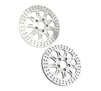 Accesorios motocicletas Rotores De Discos Freno Trasero Delantero Motocicleta Para HARLEY Para DAVIDSON FXSTB Tren Nocturno Para Rueda Para Radios 2008-2009(Silver)