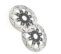 Accesorios motocicletas Rotores De Discos Freno Trasero Delantero Motocicleta Para HARLEY Para DAVIDSON FXSTB Tren Nocturno Para Rueda Para Radios 2008-2009(Black Silver)