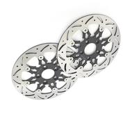 Accesorios motocicletas Rotores De Discos Freno Trasero Delantero Motocicleta Para HARLEY Para DAVIDSON FXSTB/FXSTBi Tren Nocturno Para Softail 2006-2007(Black Silver)