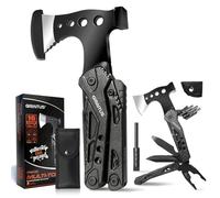Accesorios multiherramienta para acampar, regalos para hombres, papá, 16 en 1, mejorado, multiherramienta de supervivencia, con hacha, alicates de martillo, destornilladores, abrebotellas