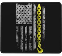 Accesorios Ordenador Conductor De Grúa con Bandera De Línea Amarilla Delgada De EE. UU. Suave Gaming Tapete Duradera Alfombrilla Escritorio para Trabajo Juegos Pc 25X30Cm