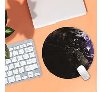 Accesorios Ordenador Earth////Júpiter/Pad Pad/Rainbow Game Round Moon/Black Antideslizante Computer Mat Series Moon Planet Pads Plantilla Mapa (E, One Size)