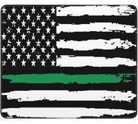 Accesorios Ordenador Paquete De Línea Verde Delgada con Bandera De EE. UU. Impermeable Mouse Pad Duradera Protector Escritorio para Pc Computadora Hogar 25X30Cm