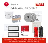 Accesorios Originales para Aspiradora Roborock Qrevo C / C Pro/ Edge C: Cepillo Principal, Cepillo Lateral, Paño de Limpieza, Filtro, Bolsa para Polvo pack 3