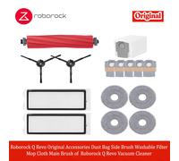 Accesorios Originales para Roborock Q Revo/P10: Bolsa para Polvo/Cepillo Lateral/Filtro/Paño de Limpieza/Cepillo Principal para Aspiradora Roborock Q Revo Q Revo pack3 white