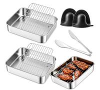 Accesorios para airfryer compatibles con Ninja Dual Zone & FlexDrawer, 7 piezas de cazuela Airfryer Set para AF500EU AF400EU AF451EU DZ400EU, fuente de acero inoxidable 304 y parrilla, apto para